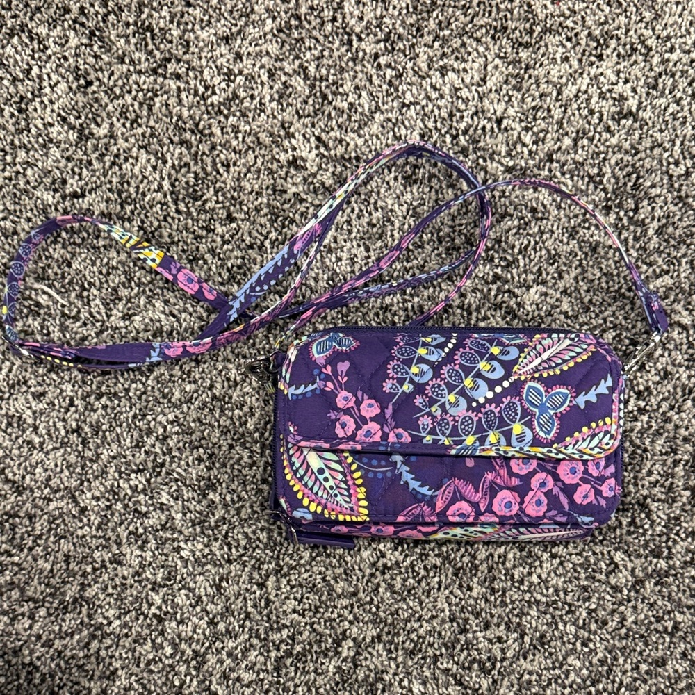 Vera Bradley Purple and Pink Patterned Crossbody Bag
